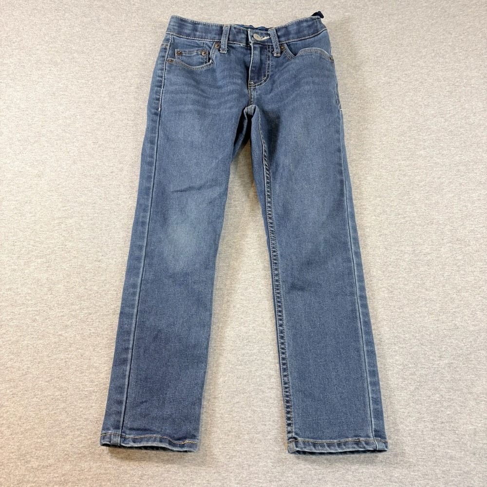 Levi's 512 Slim Taper Jeans Boys 8 REG Blue Denim Adjustable Waist 742728193328‎